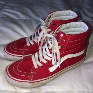 Red Sk8-Hi Vans